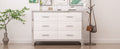 Elegant High Gloss Dresser With Metal Handle,Mirrored Storage Cabinet With 6 Drawers For Bedroom,Living Room,White White Mdf