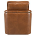 Brown Swivel Accent Chair Brown Primary Living Space Modern Genuine Leather