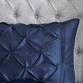 7 Piece Tufted Comforter Set Navy Queen Queen Navy Polyester