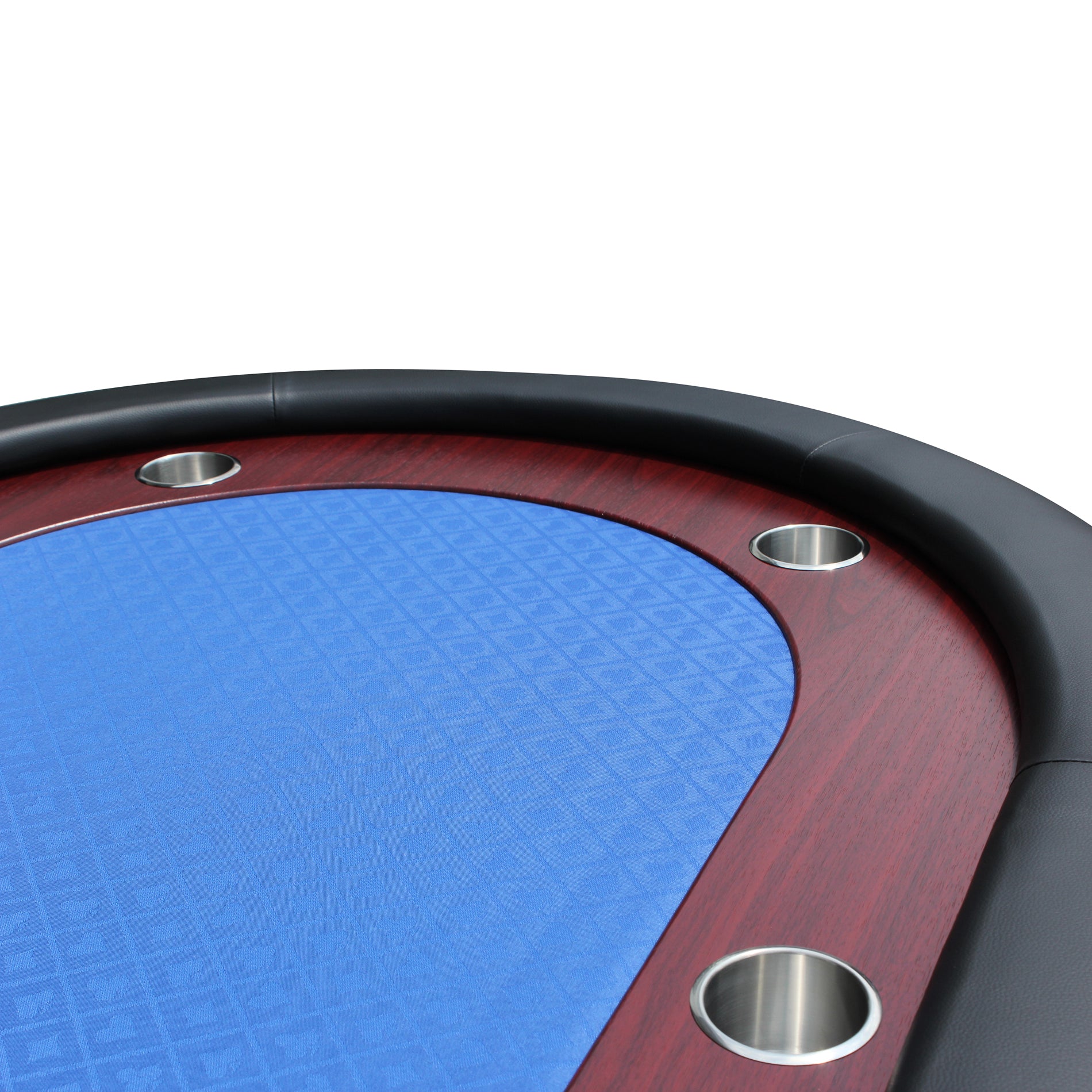 96" Light Series Foldable Poker Table With Wooden Racetrack Felt Stainless Legs Cup Holders Blue Blue Primary Living Space Modern Wood Stainless Steel