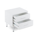 Deoss White Finish Accent Table White Mdf,Metal