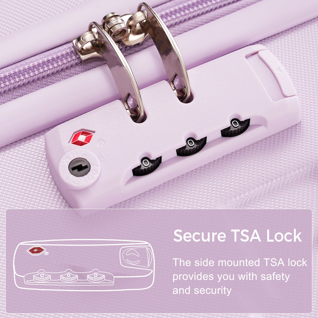 Luggage Sets Model Abs Hardshell 3Pcs Clearance Luggage Hardside Lightweight Durable Suitcase Sets Spinner Wheels Suitcase With Tsa Lock 20''24''28'' Purple Purple Abs