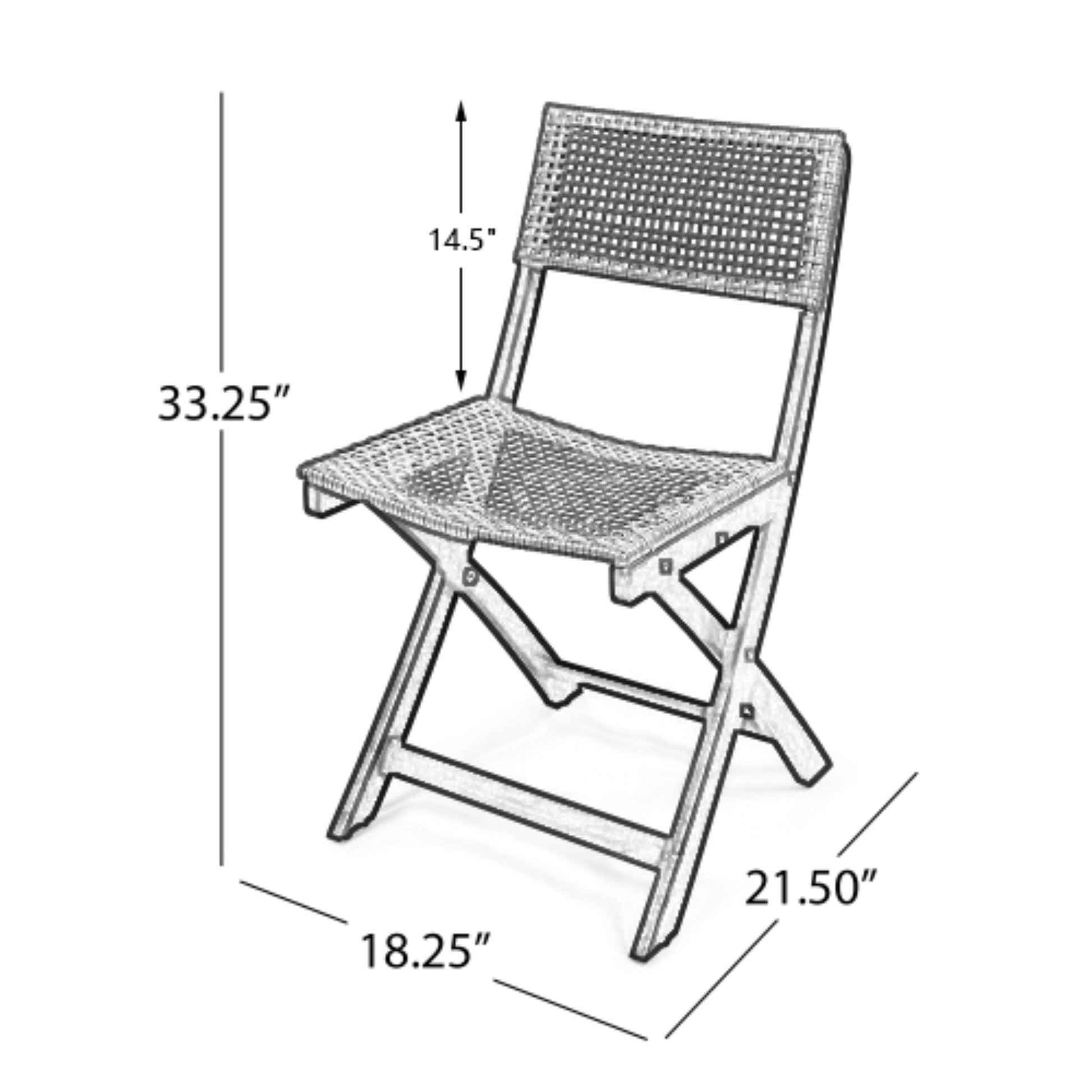 Hillside Bistro Chair,Set Of 2 Grey Brown Wood