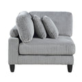 6Pc Modular Sectional Set Gray Corduroy Upholstery 3X Armless Chairs 3X Corner Seats Soft Pillows Living Room Furniture Gray Corduroy Wood Primary Living Space Contemporary,Modern Modular