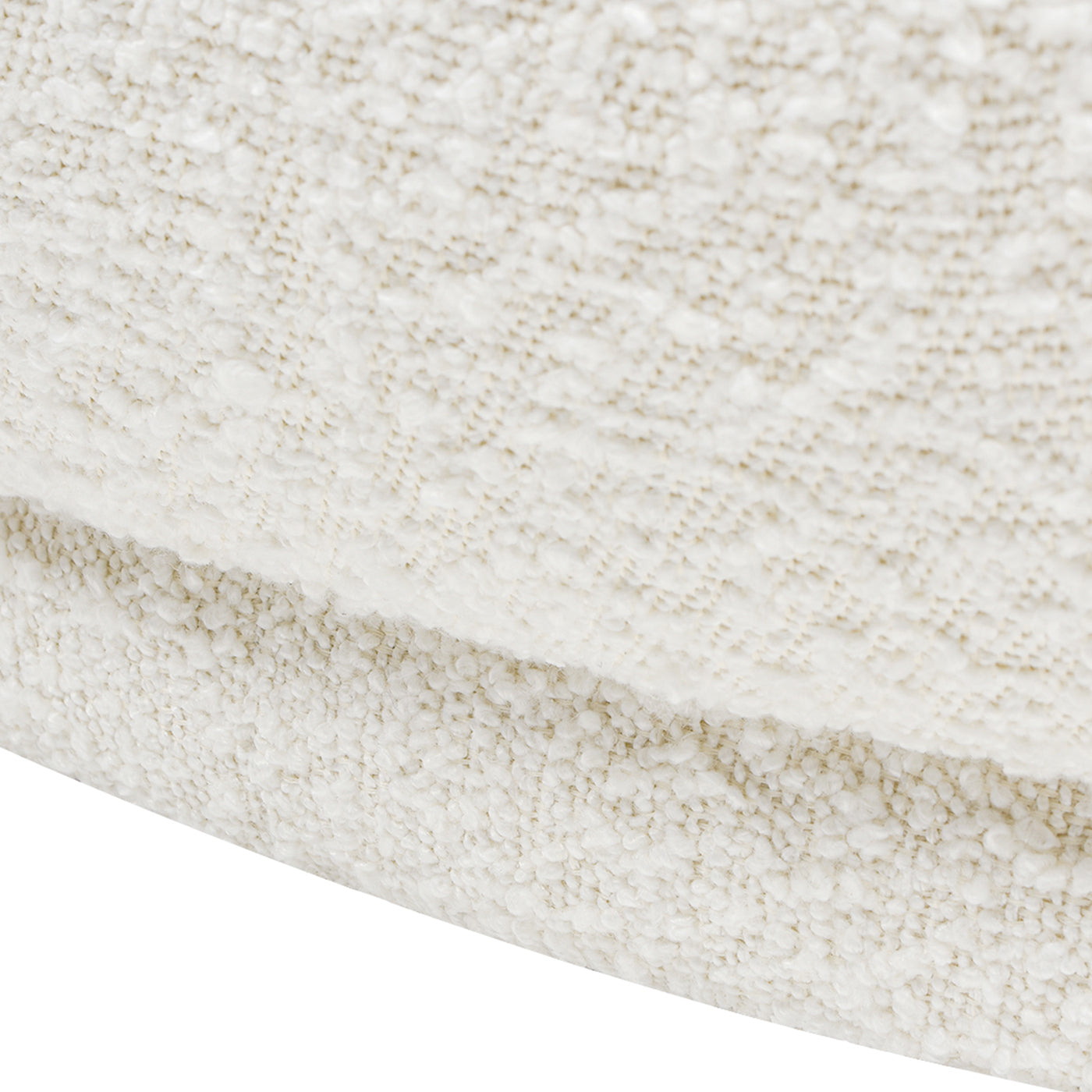 Aire 75" Raf Modern Rounded Chaise Lounge, Ivory White Boucle White Foam Boucle