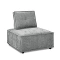 Upholstered Seating Armless Accent Chair, Leisure Sofa Lounge Chair For Living Room Corner Bedroom Office,Chenille Grey Foam