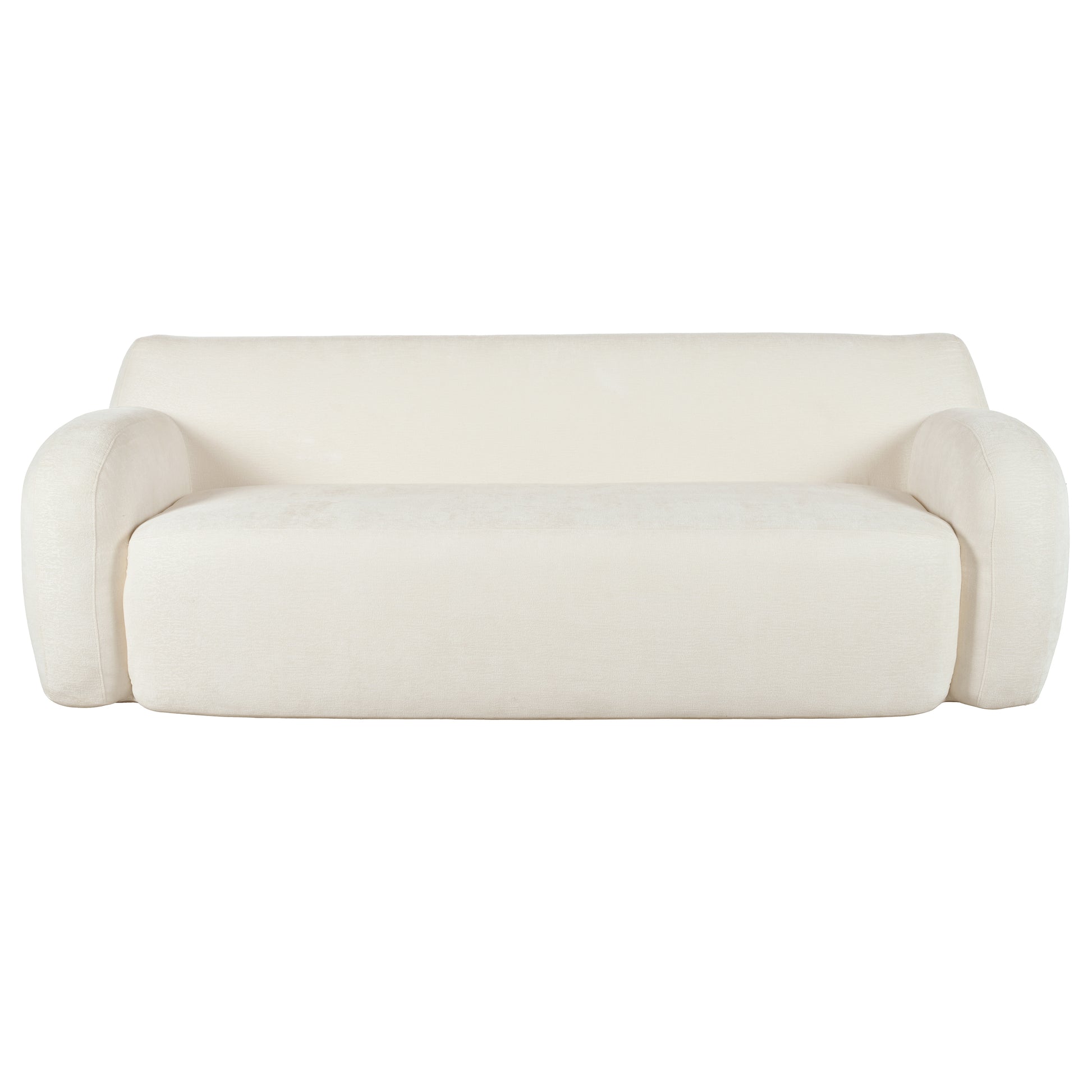 81.5'' Minimalist Curved Upholstered Sofa, 3 Seat Modular Casual Sofa For Living Room, Bedroom, And Apartments Beige Polyester 3 Seat