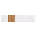 Tv Stand With Faux Marble And Walnut Wood Grain Finish For Tvs Up To 88'', Modern Free Combination Entertainment Center With 4 Storage Drawers For Living Room, White White 80 89 Inches Particle Board