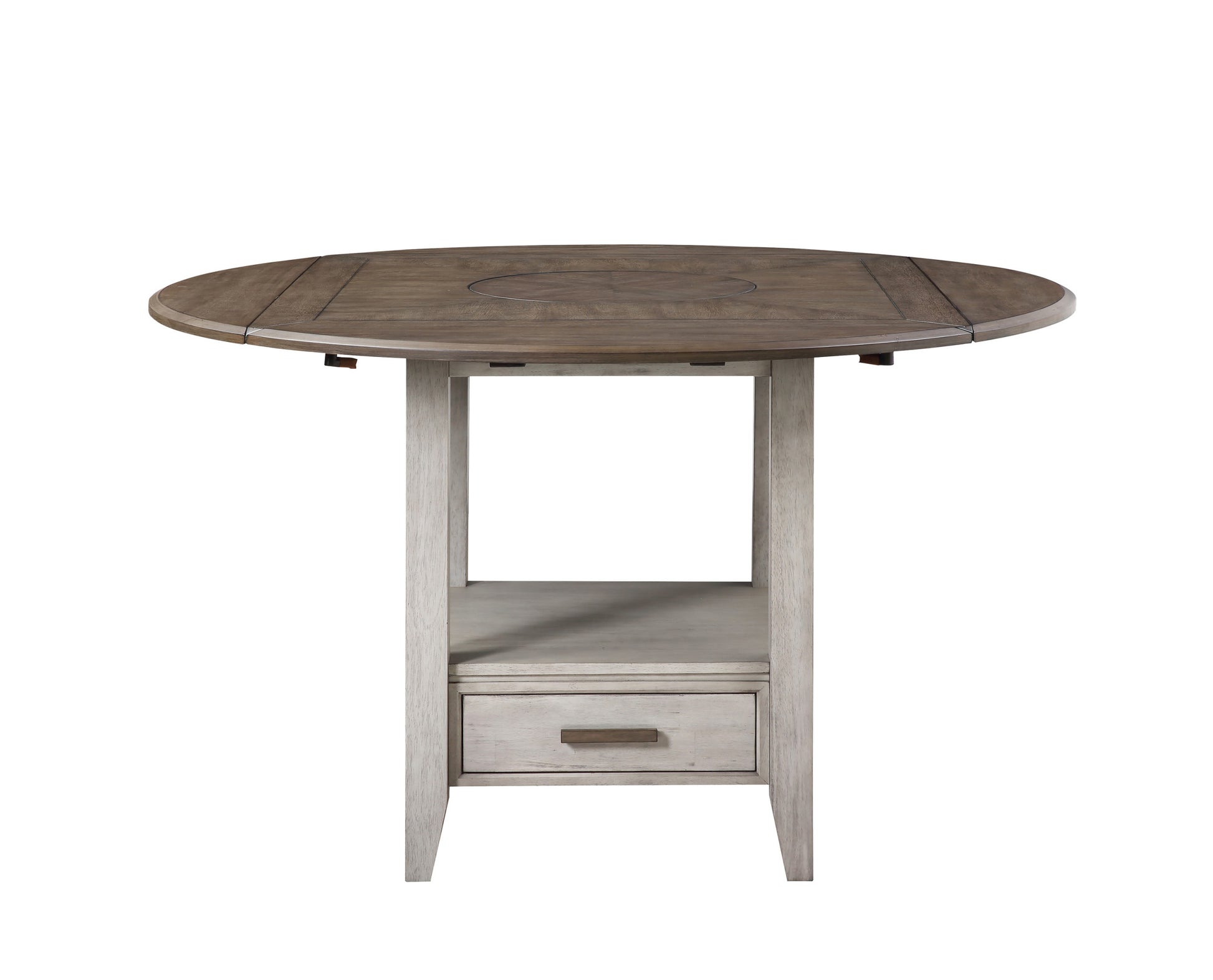 Abacus 5 Piece Dining Set With Drop Leaf Counter Height Table Smoke Grey Smoke Grey Wood