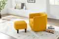 Swivel Accent Chair 360 Comfy Recliner Corduroy Arm Chair Single Sofa With Ottoman For Living Room Bedroom,Yellow Yellow Fabric