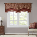 Jacquard Window Rod Pocket Valance With Beads Burdy 50X18