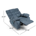 Massage Recliner Charcoal Fabric