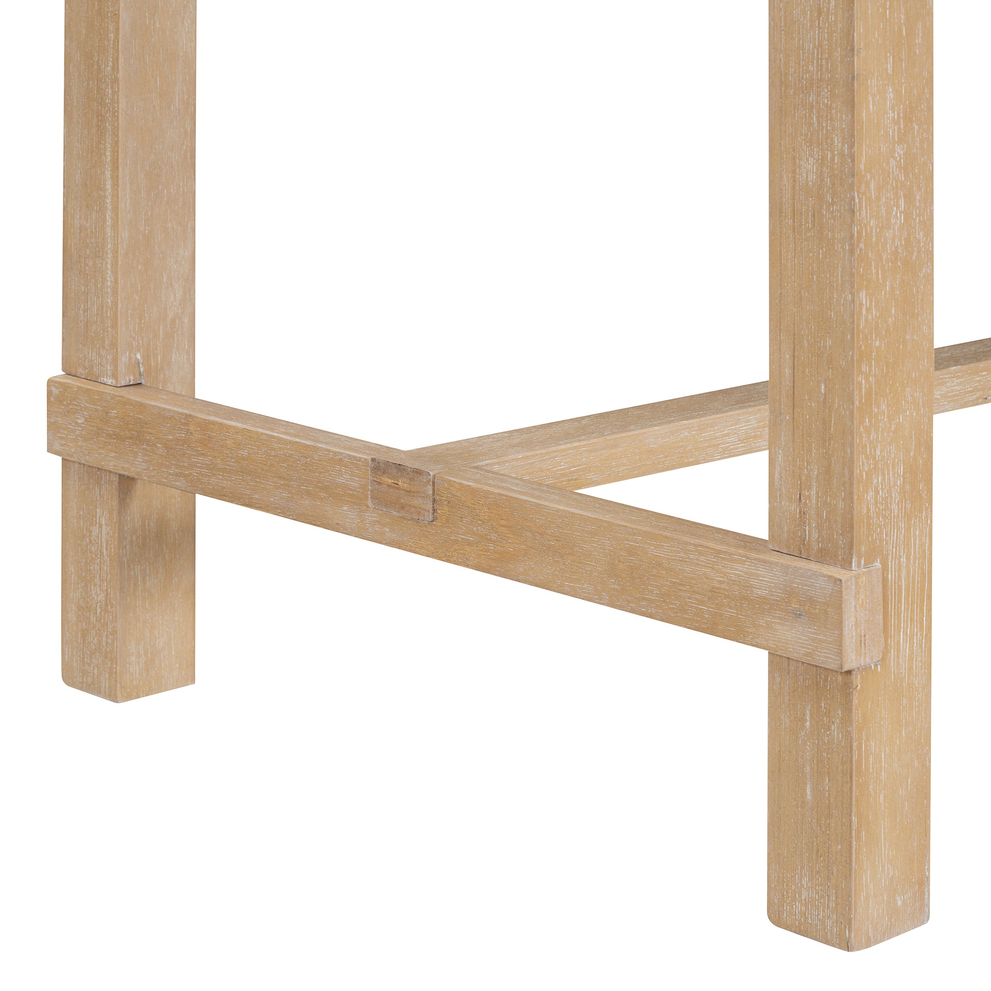 5 Piece Counter Height Dining Set, Classic Elegant Table And 4 Chairs In Natural Wood Wash Natural Wood Wash Solid Wood