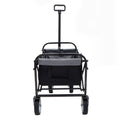Minimeetall Strap Collapsible Foldable Wagon Cart With Strapping System, Beach Wagonutility Cartutility Wagon Grocery Cart For Camping Shopping Sports Gardeing Fishing Supports 225Lbs Black Black