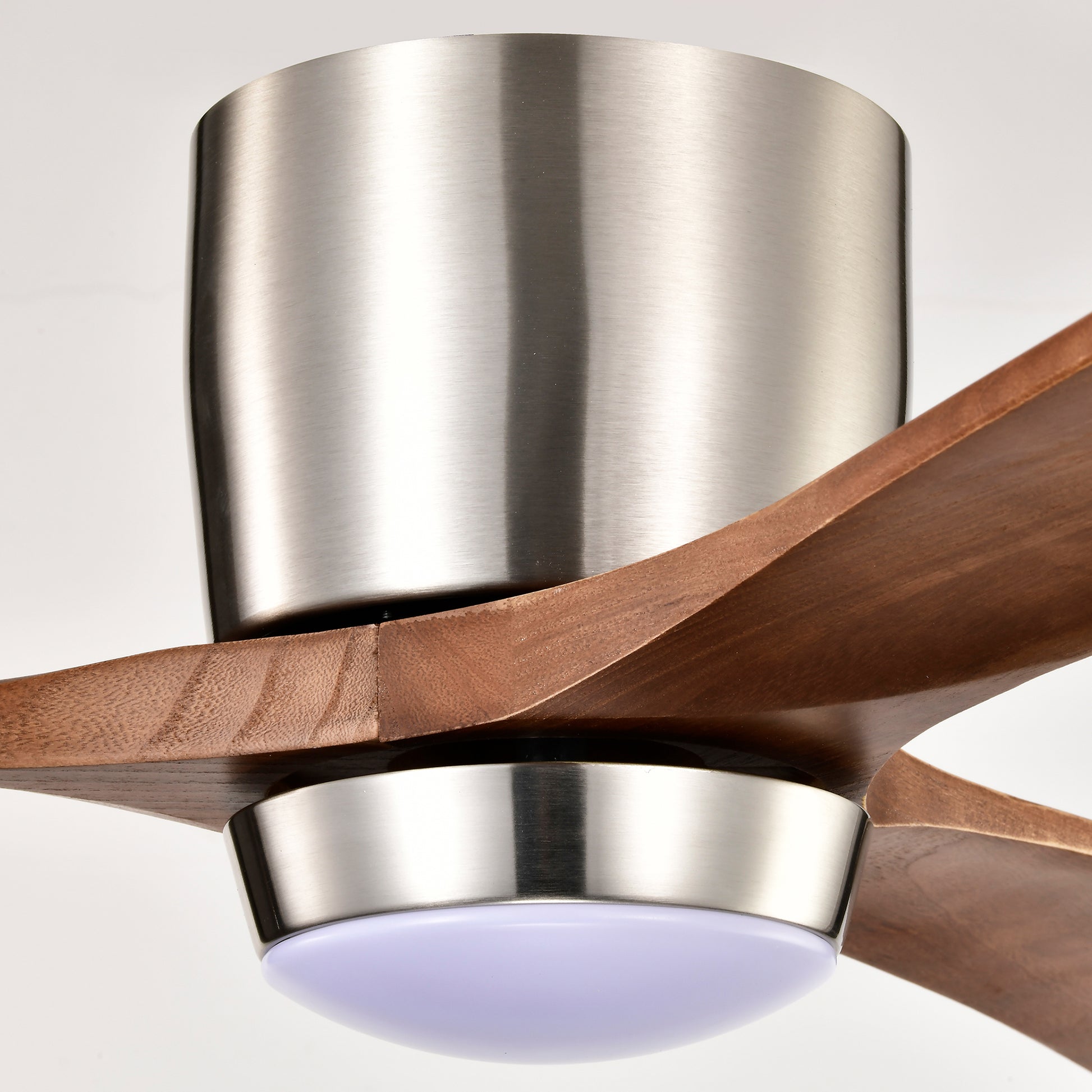 52" Ceiling Fan With Lights Remote Control,Quiet Dc Motor 3 Wood Blade Ceiling Fans 6 Speed Levels,Reversible Ceiling Fan, For Patio Living Room, Bedroom, Office,Indoor. Stain Nickel Walnut Nickel