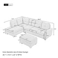 Orisfur. Reversible Sectional Sofa Space Saving With Storage Ottoman Rivet Ornament L Shape Couch For Large Space Dorm Apartment Gray Foam Linen 5 Seat