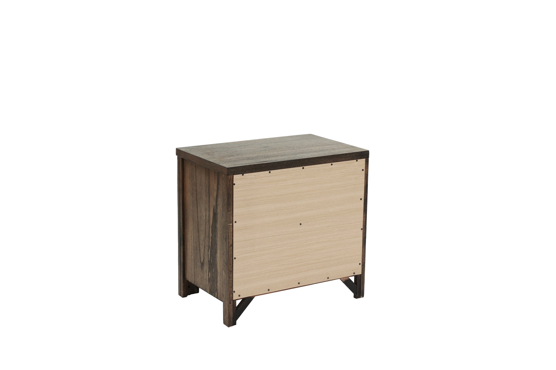 Oak Finish 1Pc Nightstand Wooden Bedside Table 2X Drawers Storage Bedroom Furniture Oak 2 Drawers Bedroom Bedside Cabinet Contemporary,Modern,Transitional Rubberwood Easy Assembly Oak Particle Board