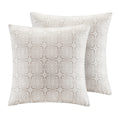 6 Piece Embroidered Cotton Reversible Comforter Set Ivory King Cal King King Ivory Polyester