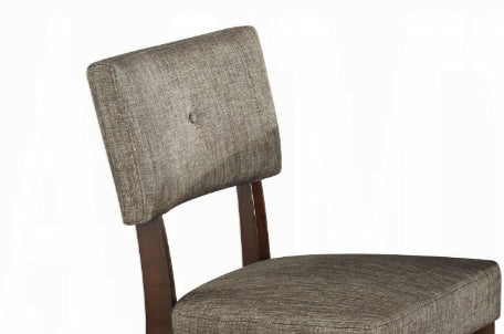 Drake Gray Fabric & Espresso Finish Side Chair Set Of 2 Gray Fabric