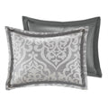 8 Piece Jacquard Comforter Set Silver Silver Queen Queen Silver Silver Polyester