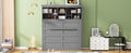 Queen Size Murphy Bed Wall Bed With Top Shelves & Usb,Gray Queen Gray Plywood