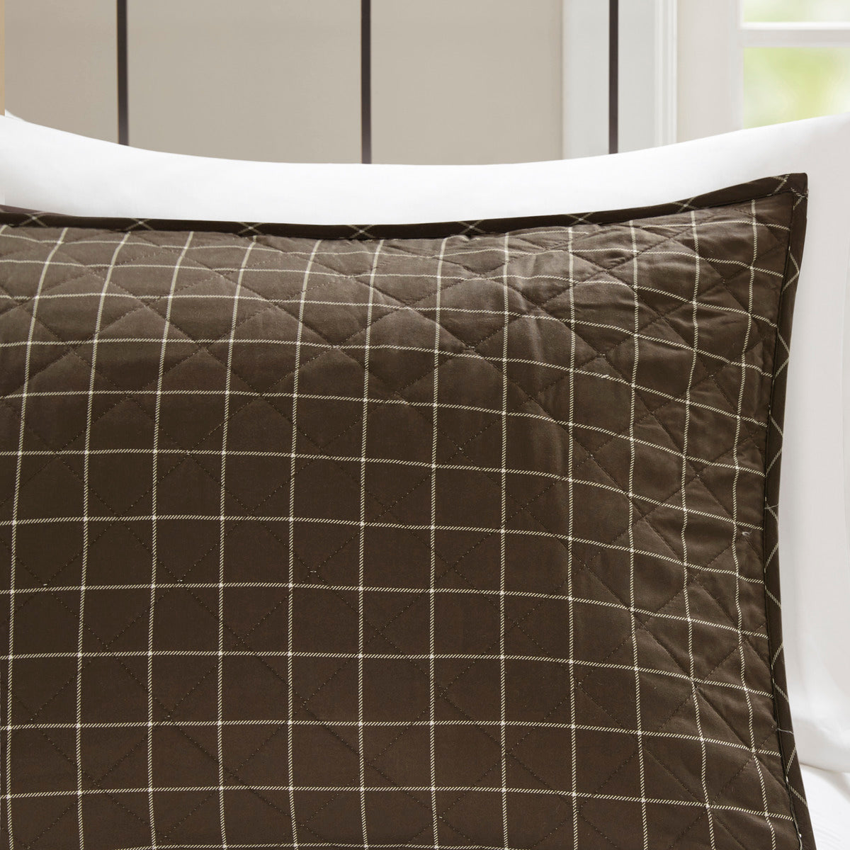 3 Piece Reversible Printed Quilt Set Black Brown Full Queen Black Brown Microfiber