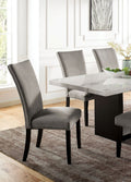 Attractive Set Of 2Pc Side Chairs Dining Room Furniture Gray Flannelette Seat Trim Kitchen Breakfast Black,Light Gray Dining Room Modern,Transitional Dining Chairs Rubberwood Solid Back Set Of 2