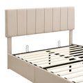 Queen Size Upholstered Platform Bed With A Hydraulic Storage System Beige Old Sku: Lp000211Aaa Beige Upholstered