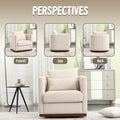 Coolmore Swivel Barrel Chair, Comfy Round Accent Sofa Chair For Living Room, 360 Degree Swivel Barrel Club Chair, Leisure Arm Chair For Nursery, Hotel, Bedroom, Office, Lounge Beige Chenille Beige Primary Living Space Foam Chenille