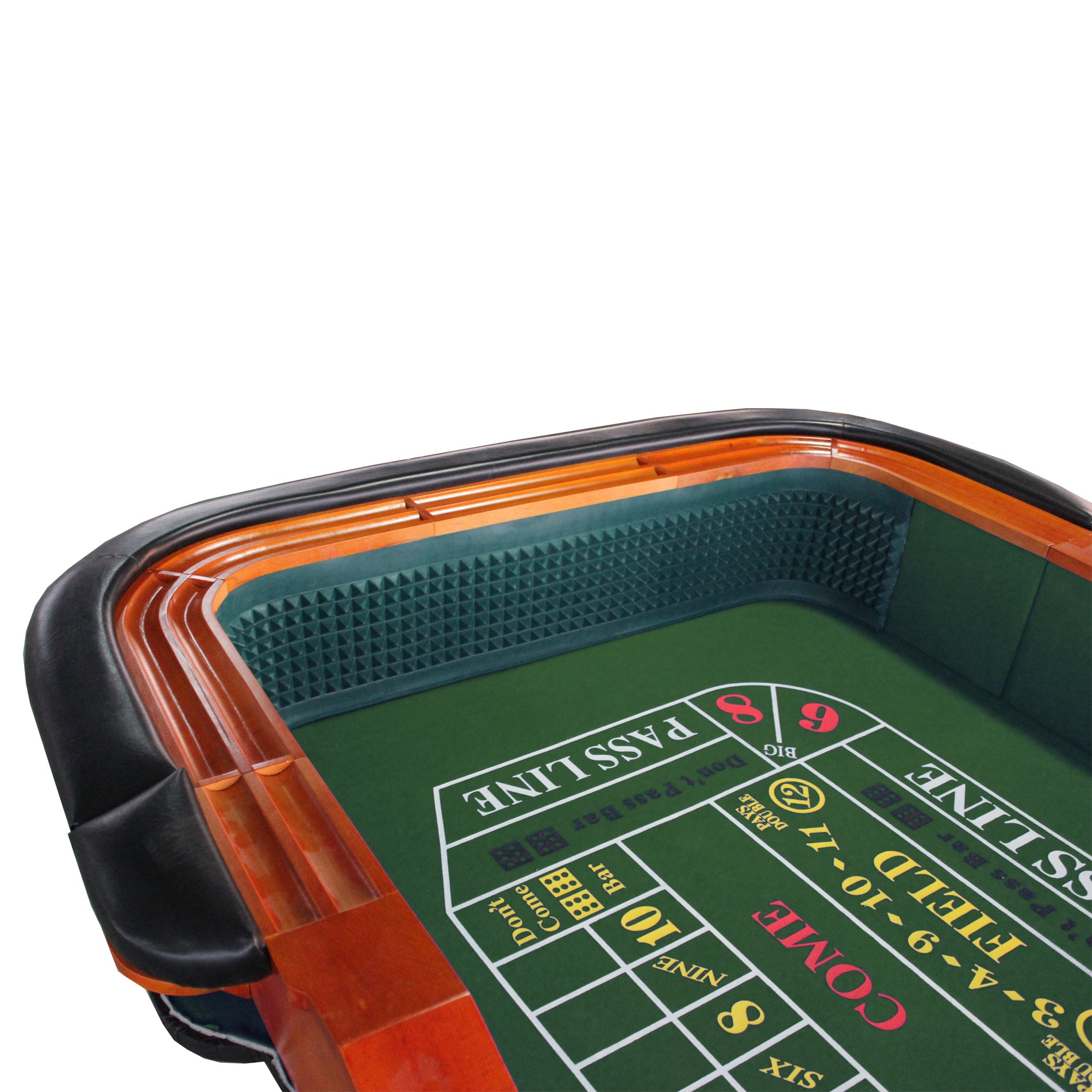 93" Deluxe Casino Dice Game Craps Table With Felt Diamond Pyramid Bumper Rubber Design, Green Green Primary Living Space Modern Wood