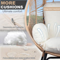 Patio Pe Wicker Egg Chair Model 2 With Natural Color Rattan Beige Cushion Yes Natural Foam Steel