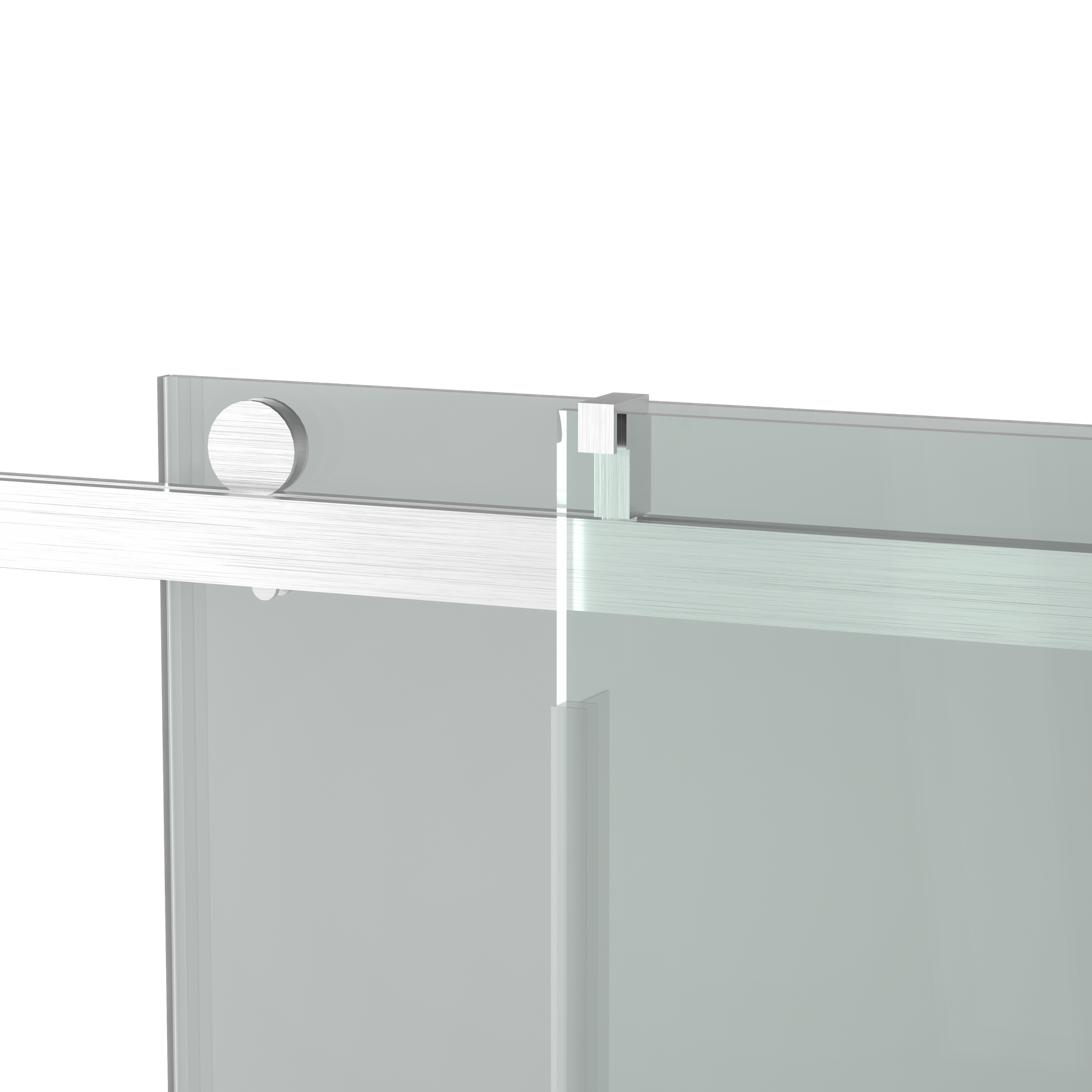 Top Rail Only, Stainless Steel Top Track With Buffer For Shower Door, 24D01P02 60Chx Chrome Stainless Steel