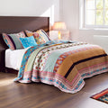 Sama 4 Piece Reversible Twin Quilt Set, Floral Print Patterns, Multicolor Twin Multicolor Cotton,Velvet
