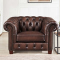 Versailles Leather Chair Caramel Down Filling Genuine Leather