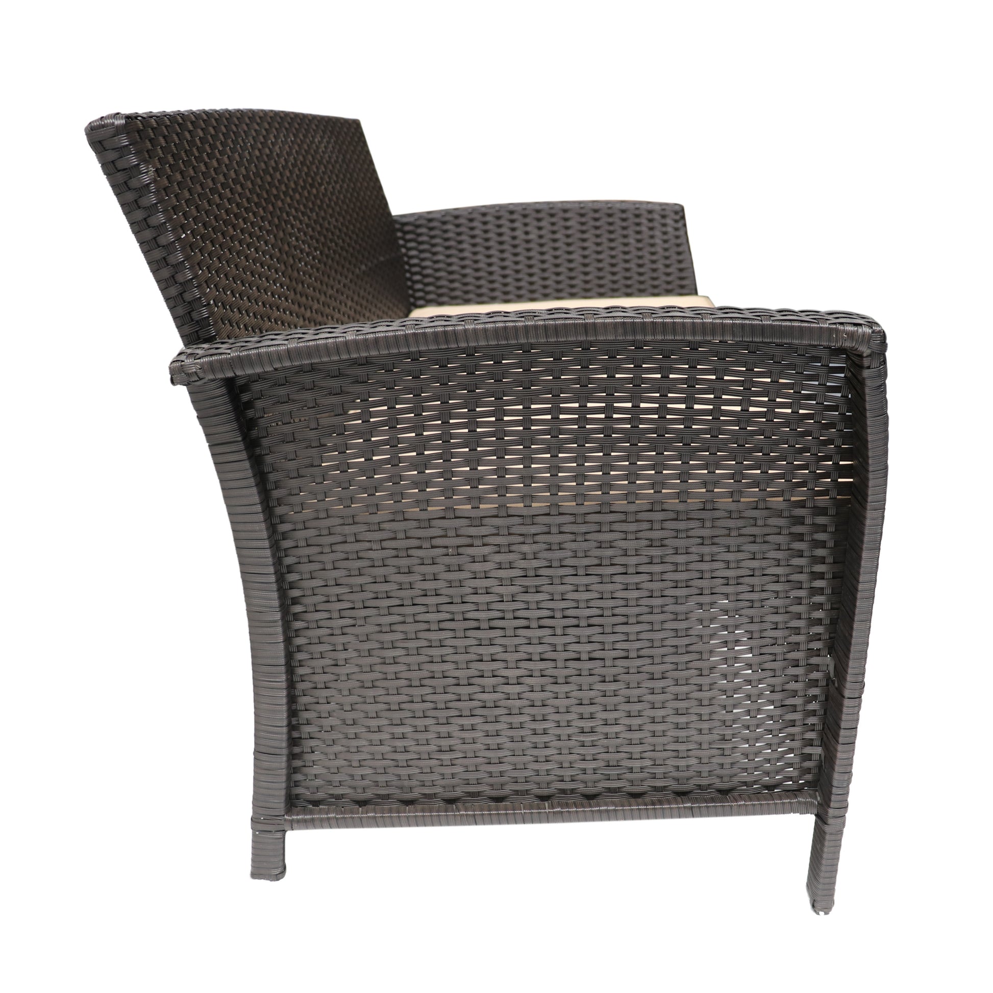 St Lucia Seat Brown Tan Pe Rattan Iron Waterproof Fabric
