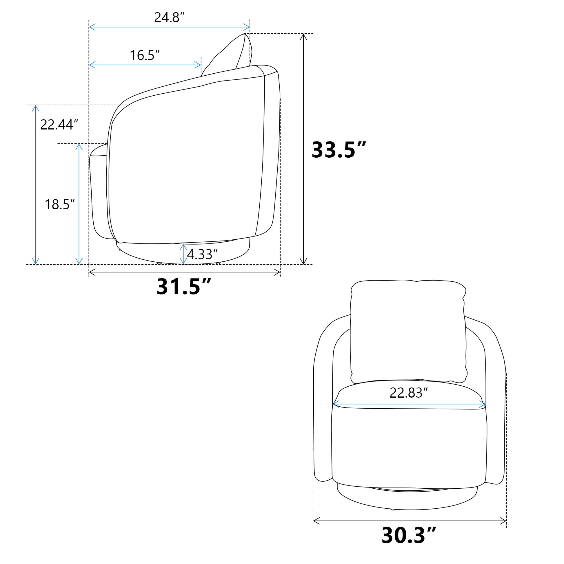 30.3"W Swivel Accent Barrel Chair And Comfy Round Accent Single Sofa Chair, 360 Degree Club Chair, Lounge Armchair For Living Room Bedroom Nursery.Caramel Caramel Chenille
