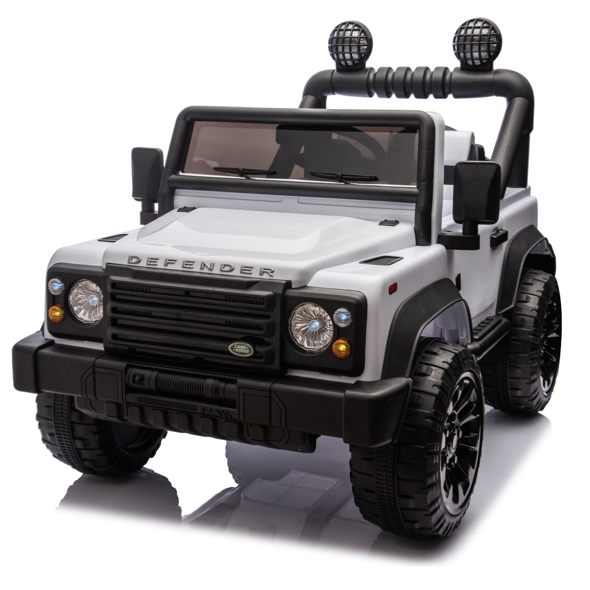 Licensed Land Rover Defender Volta 5008 24V Kids Ride On Car W Parents Control,2Wd,Four Wheel Suspension,Bluetooth,Mp3,Music,Adjustable Volume,Power Display,Led Lights,Speeds 1.86 3.11Mph For Kids 3 7 White Polypropylene