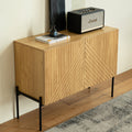 2 Doors, With Grooved Storage Cabinets For Living Rooms, Dining Rooms, And Corridors, And A Multifunctional Control Desk With Storage Cabinets Natural Wood Dining Room Modern Drawers Included Mdf
