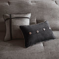 7 Piece Faux Suede Comforter Set Grey Cal King California King Grey Polyester