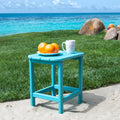 Hdpe Compact Side Table, Perfect For Indoor Outdoor Use, Ultra Durable Weather Resistant Design, Aqua Blue Aqua Blue Hdpe