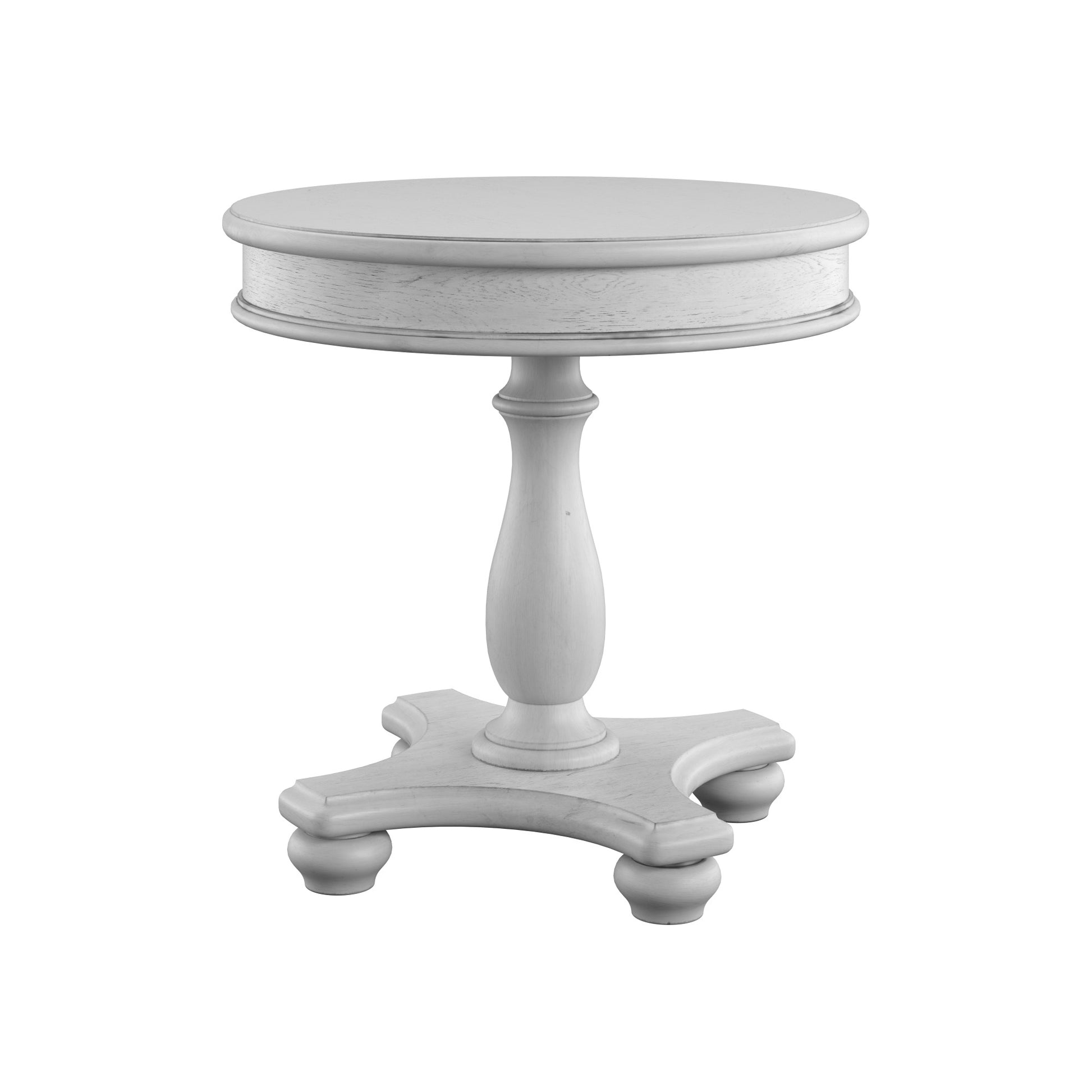 Mariano Gray Round End Table Gray Gray Round Solid Wood