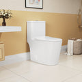 1.1 1.6 Gpf Elongated Comfort Height Floor Mounted One Piece Toiletcupc Certified, Watersense Cetified, Ceramic, White Color, Soft Close Seat White Ceramic
