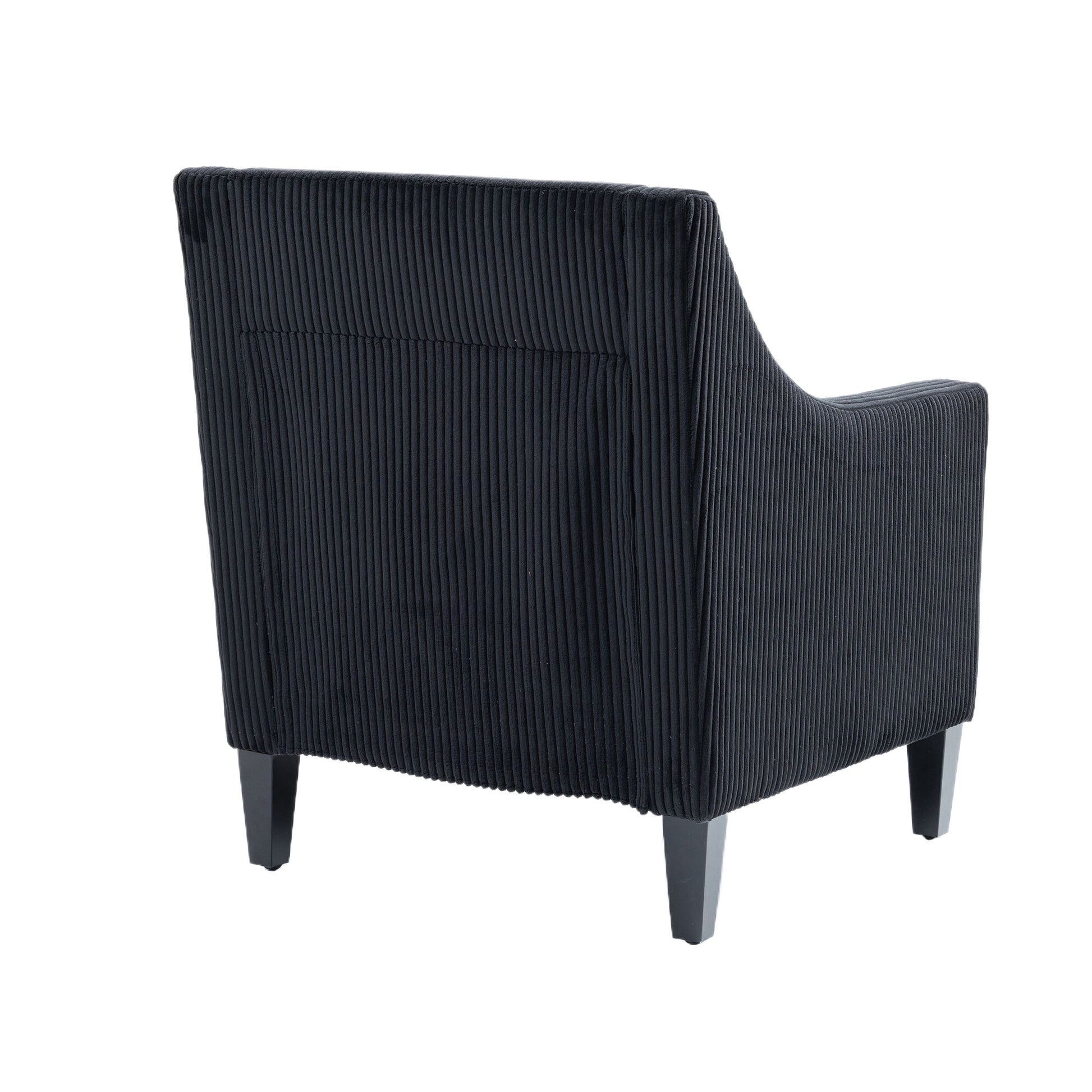 Coolmore Modern Accent Chair,Upholstered Armchair With Scooped Arms For Bedroom,Apartment,Studio,Office,Waiting Room Black Corduroy Black Primary Living Space Foam Corduroy