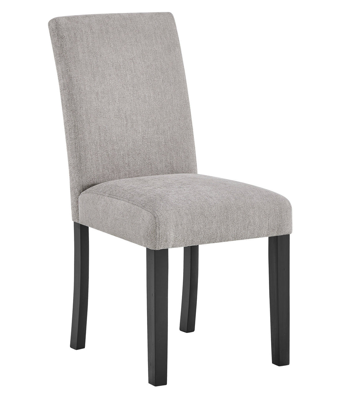 4Pc Contemporary Parson Style Chairs Black Frame Upholstered Padded Soft Textured Gray Fabric Wooden Dining Room Home Furniture Black,Gray Dining Room Contemporary,Modern Dining Chairs Set Of 4 Or