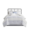 6 Piece Cotton Jacquard Oversized Comforter Set King Multicolor Polyester