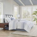 6 Piece Cotton Jacquard Oversized Comforter Set King Multicolor Polyester