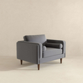 Amber Grey Velvet Lounge Chair Brown,Gray Brown Mid Century Modern Foam Solid Wood,Velvet