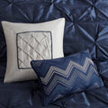 7 Piece Tufted Comforter Set Navy Queen Queen Navy Polyester