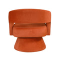 Modern Luxury Swivel Accent Chair 1Pc Orange Velvet Upholstery Solid Wood Stylish Home Furniture Orange Primary Living Space Luxury,Modern Plywood,Solid Wood