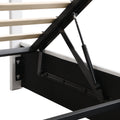 Queen Size Upholstered Platform Bed With A Hydraulic Storage System White Old Sku: Lp000211Aak White Upholstered